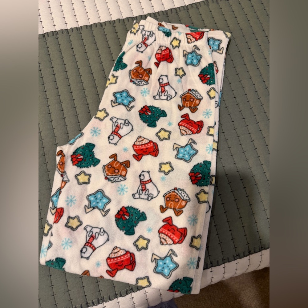 Target White Pajama Pants with Festive Print